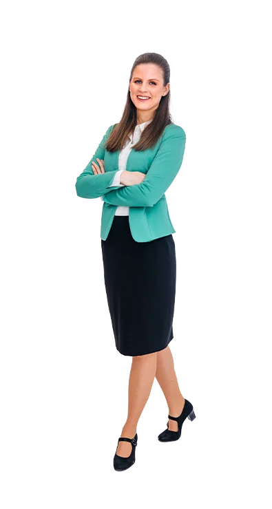 Katharina Posch, PhD im Business Outfit
