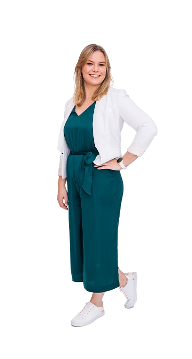 Sophie Scharf im Business Outfit